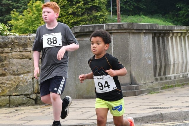 Two of the participants in the children’s fun run.