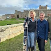 TV chef John Torode, centre, with Bamburgh Castle owners Claire and Francis Watson-Armstrong.