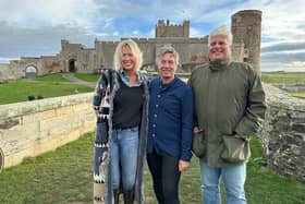 TV chef John Torode, centre, with Bamburgh Castle owners Claire and Francis Watson-Armstrong.