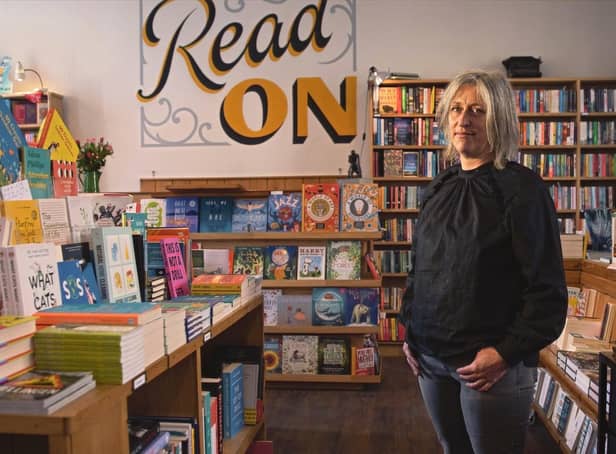 Helen Stanton in her Corbridge bookshop. Picture: Discover Our Land.