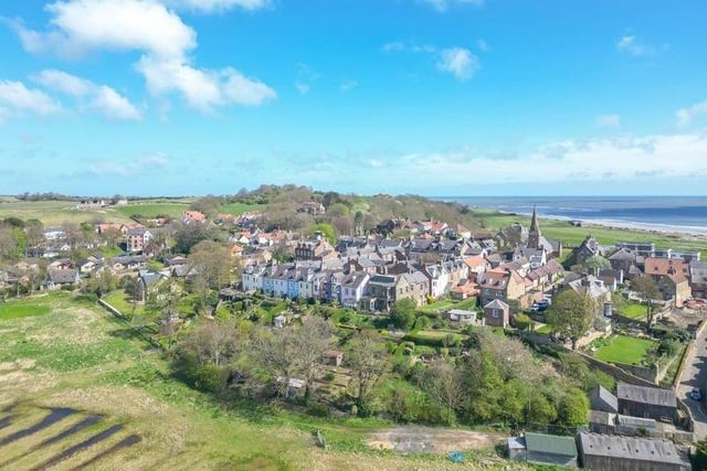 An aerial view of Alnmouth.
