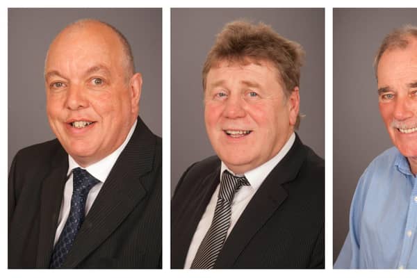The three Bedlington Independents – Cllrs Bill Crosby, Malcolm Robinson and Russ Wallace.