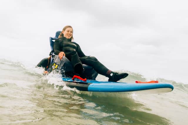 Adaptive surf lessons are being provided by NE Surf at Bamburgh.