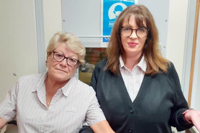 Kerry Knox (left) and Jenny Triplow, who work at Nichola's post office on Station Road, will soon not be able to provide DVLA services over the counter. (Photo by Ashington Post Office)