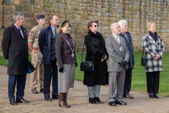 Members of Northumberland County Council and the Mayor of Alnwick welcomed the troop at the castle.