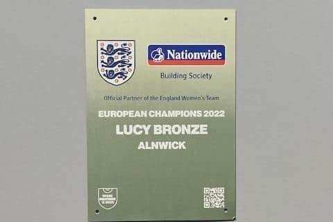 The Lucy Bronze plaque.
