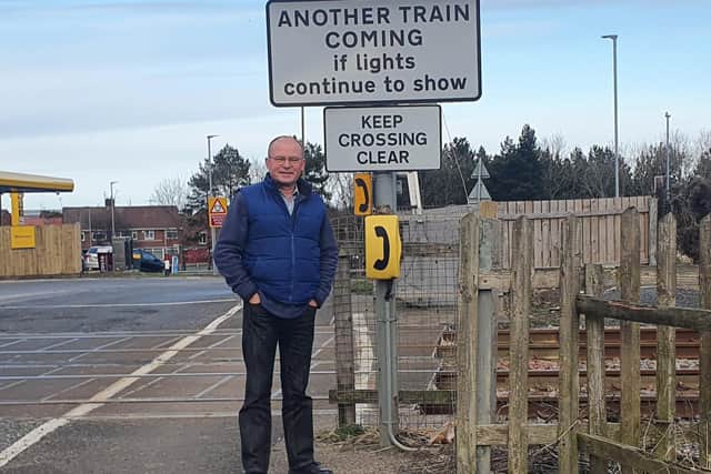 Blyth Valley MP Ian Levy at Bebside station.