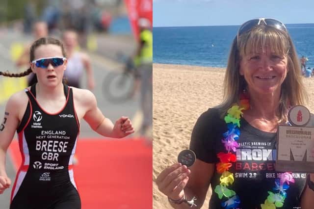 Local triathletes Millie Breese and Denise Drummond, who have bioth had successful ends to their season.