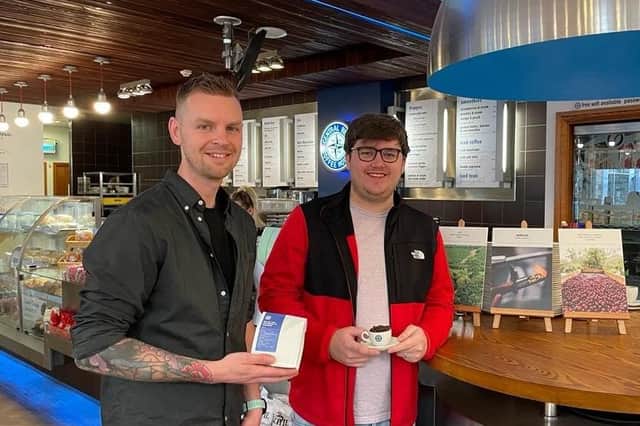 Jake Whiteley, Central Bean Morpeth manager, with Adam Drozdowicz, owner of Northside Coffee Roasters.