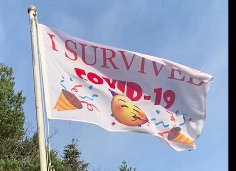 Betty Brown's 'I Survived Covid-19' flag.