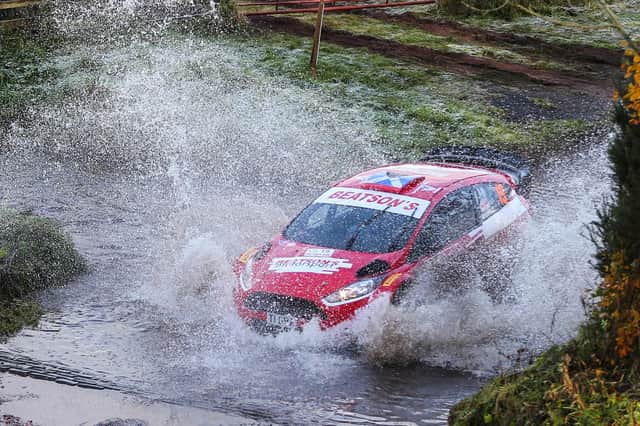 The Langton water splash will feature four times in this year's Jim Clark Rally. Picture: Eddie Kelly Motorsport Photography.