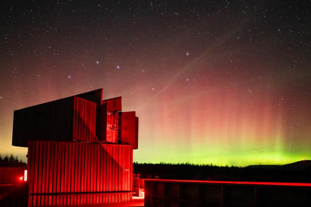 The Northern Lights captured over Kielder Observatory. Picture by Dan Monk.