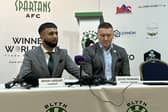 New chairman Irfan Liaquat and sporting director Steve Howard announced the change of ownership in February. (Photo by Blyth Spartans)