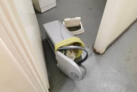 Vandalism at the public toilets in Carlisle Park. Photo courtesy of Morpeth Town Council.