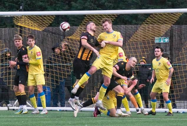 Action from Morpeth Town versus Nantwich Town on Saturday. Picture: George Davidson