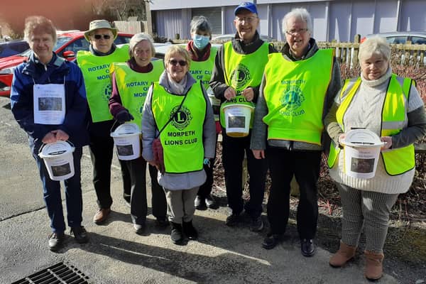 Morpeth Lions and helpers during the street collection in March.