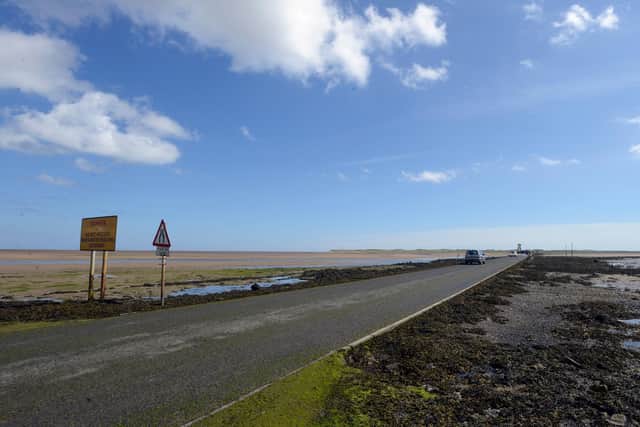 The Holy Island causeway at low tide. Picture by Jane Coltman