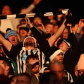 Newcastle United fans at Leicester sang about a potential league triumph (Photo by Nathan Stirk/Getty Images)