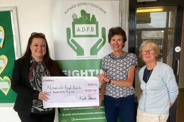 Pattinson has donated funds to Alnwick District Food Bank.