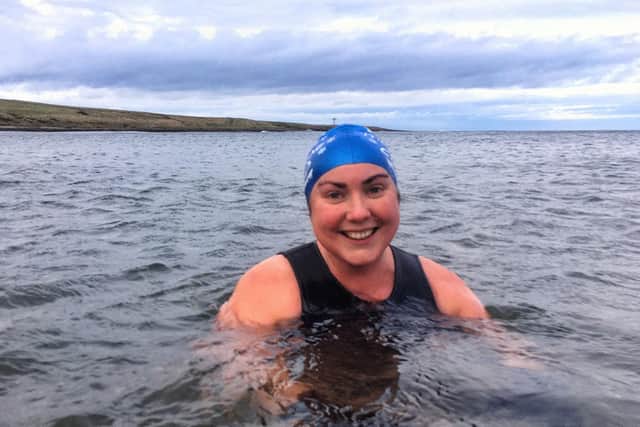 Clare Jones, from Northumberland, who is swimming in the North Sea every day in February. Picture: Karen Robinson