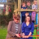 The Duchess of Northumberland opens the new Chatton playground.