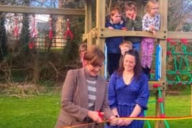 The Duchess of Northumberland opens the new Chatton playground.