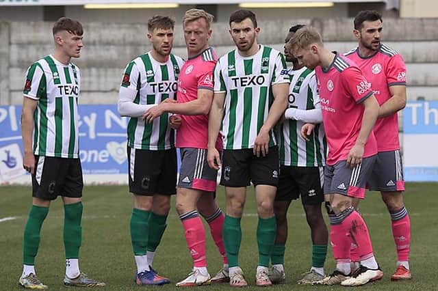Action from Blyth Spartans v Boston United. Picture: Bill Broadley