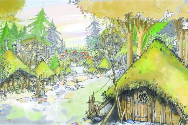 An artist's impression of the proposed Lilidorei play village at the Alnwick Garden.
