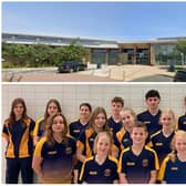 Alnwick Dolphins swimmers at the competition in Sunderland, and the Willowburn Sports Centre in Alnwick where they train.