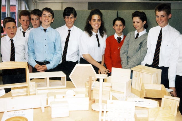 Duchess's school pupils displaying their projects.