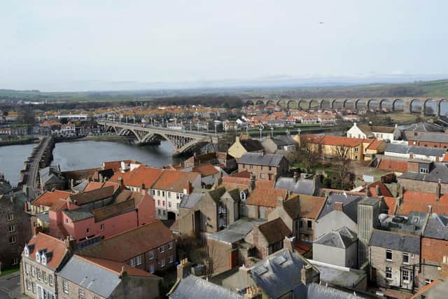 An aerial view of Berwick-Upon-Tweed from the town hall.