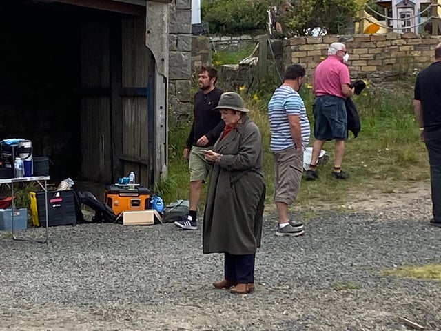 Brenda Blethyn, who plays DCI Vera Stanhope, pauses during filming of one of the scenes for series 11 of the popular ITV crime drama Vera.