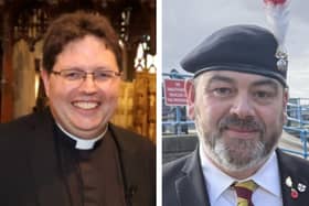 The Very Reverend Dean Lee Batson, left, and Marc Kelly.