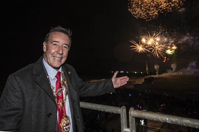 Mayor Warren Taylor enjoying the fireworks.