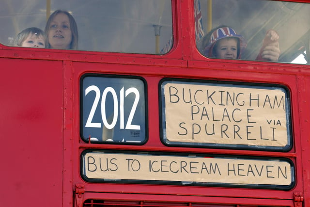 Spurreli's bus in Amble's Diamond Jubilee parade.