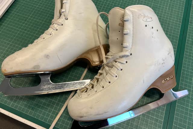 The ice skates left behind on public transport, which are now going up for auction.