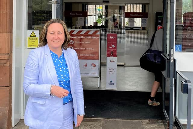 Anne-Marie Trevelyan MP pictured at Berwick Railway Station.