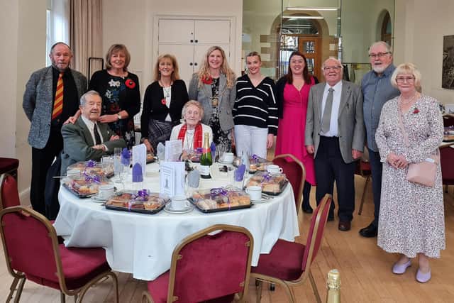 Sid and Jean Telford are newest trustee Christine Telford's parents and the couple are pictured with their daughter and the other trustees at the 2022 Hollon Tea.