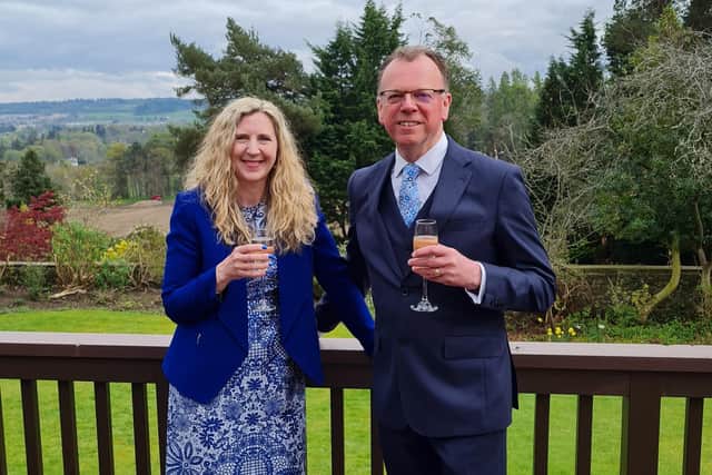 Coun Alison Byard pictured with her husband Steve.
