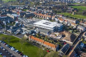 An aerial view of work taking place at the new Berwick hospital site.