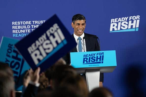 Rishi Sunak during a speech to launch his bid to be leader of the Conservative Party earlier this month.