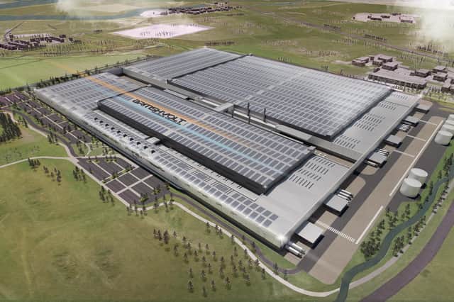 An artist impression of the proposed gigafactory by Britishvolt in Cambois.