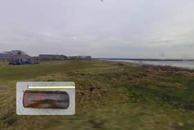 Howick Coastguard Rescue Team shared an image, inset, of the item after it was spotted on the beach at Boulmer. Main photo copyright Google Maps.