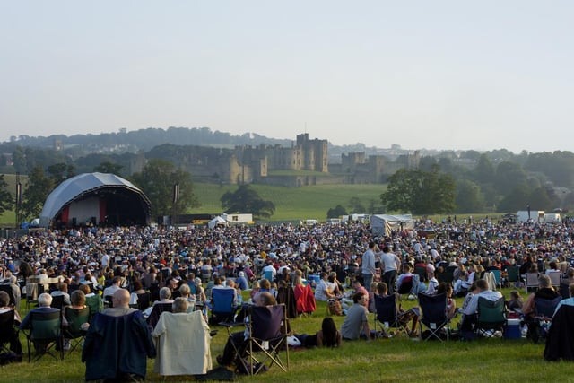 Picture memories from the 2008 Jools Holland gig in the Pastures, Alnwick, beneath the imposing Alnwick Castle.