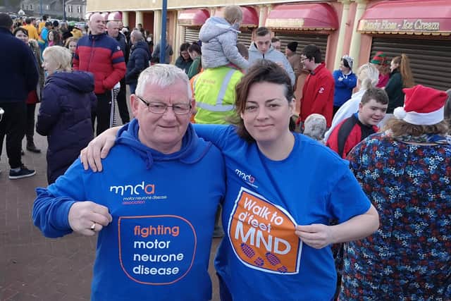 Colin Hardy and Georgina Hill will still be taking a dip to raise money for MNDA.