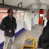 Ian Levy takes a look around one of the carriages at The Dales School, in Blyth.
