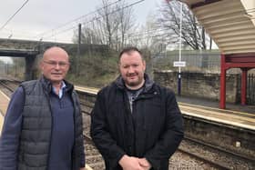Blyth Valley MP Ian Levy and Northumberland County Councillor Barry Flux at Cramlington Station.
