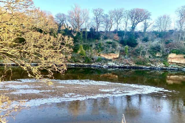 An icy River Coquet at Warkworth. Picture: Claire Barber