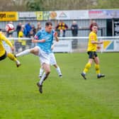 Andrew Johnson scored Morpeth Town's first goal against Belper. Picture: Michael Briggs