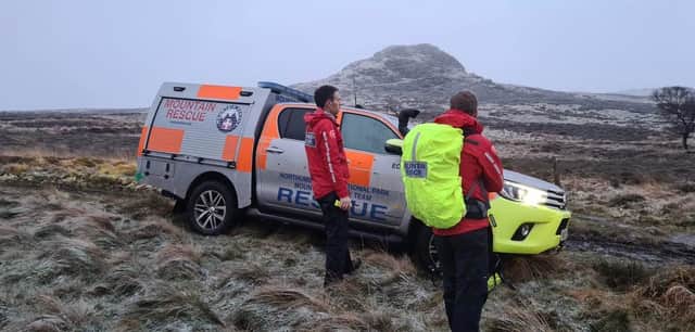 Northumberland National Park Mountain Rescue Team were called to assist a woman who had got into difficulties while walking in the Cheviot Hills.

Photograph: Northumberland National Park Mountain Rescue Team